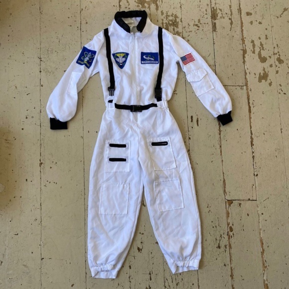 Distressed Space Commander Overall Jumpuit Costume Size Med